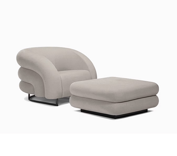 BALOON Armchair and footrest