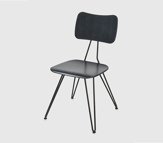 Overdyed chair indigo blue treated wood
