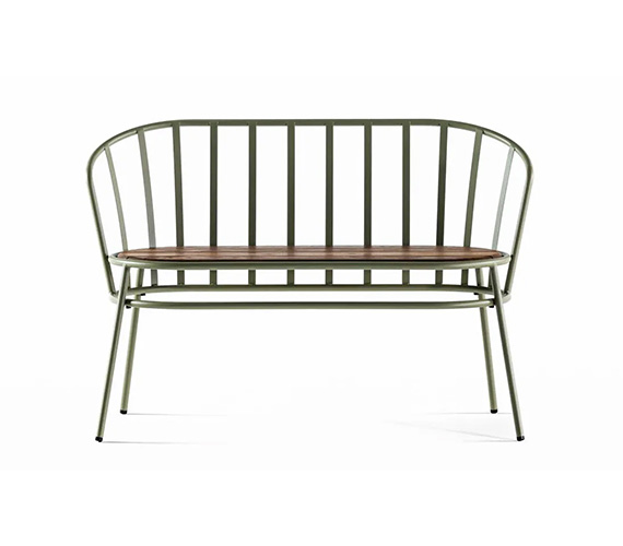 Offset outdoor bench