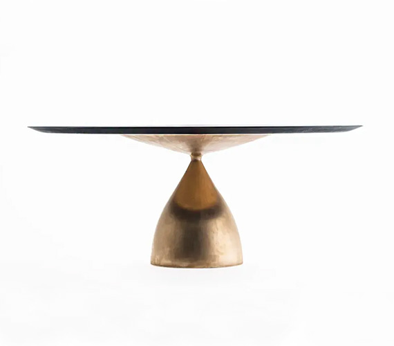 Drop casting bronze table