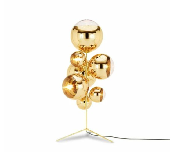 MIRROR BALL STAND CHANDELIER GOLD