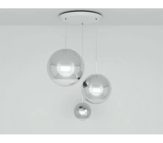 MIRROR LED BALL ROUND CHROME