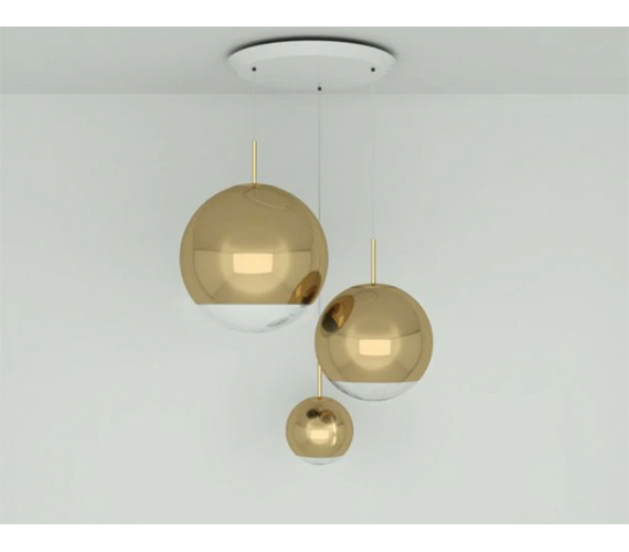 MIRROR LED BALL ROUND GOLD