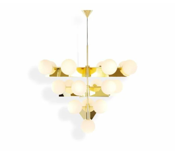 PLANE LARGE CHANDELIER BRASS