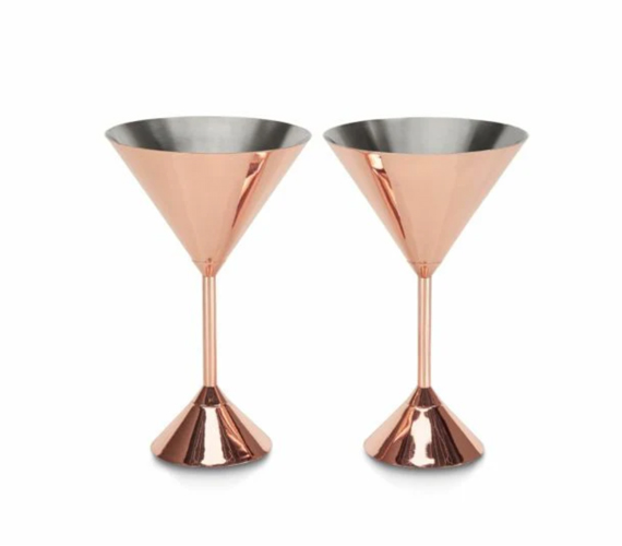 PLUM MARTINI GLASS X2