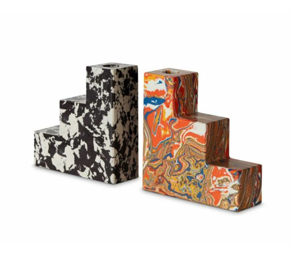 SWIRL STEPPED BOOKEND SET